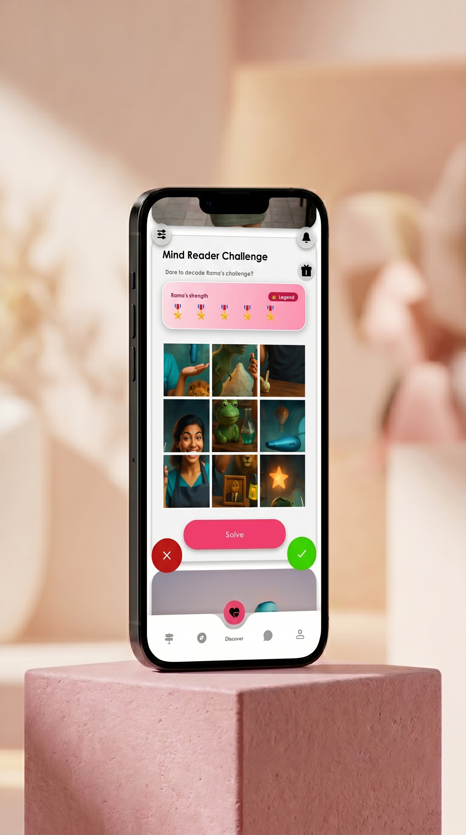 Vyybee Mind Reader Challenge screen