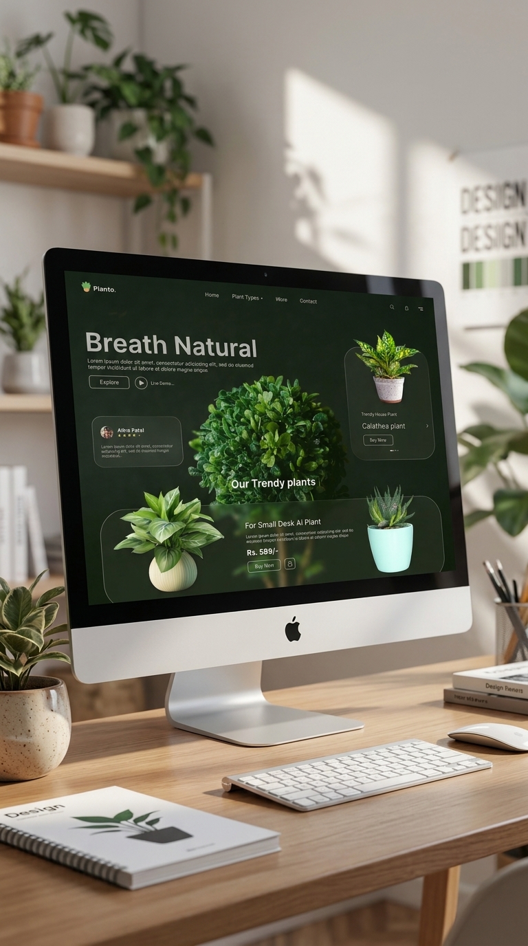 Planto Glass Cards Mockup