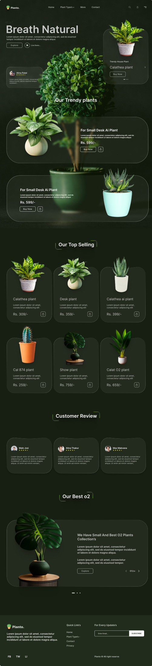 Planto landing page preview