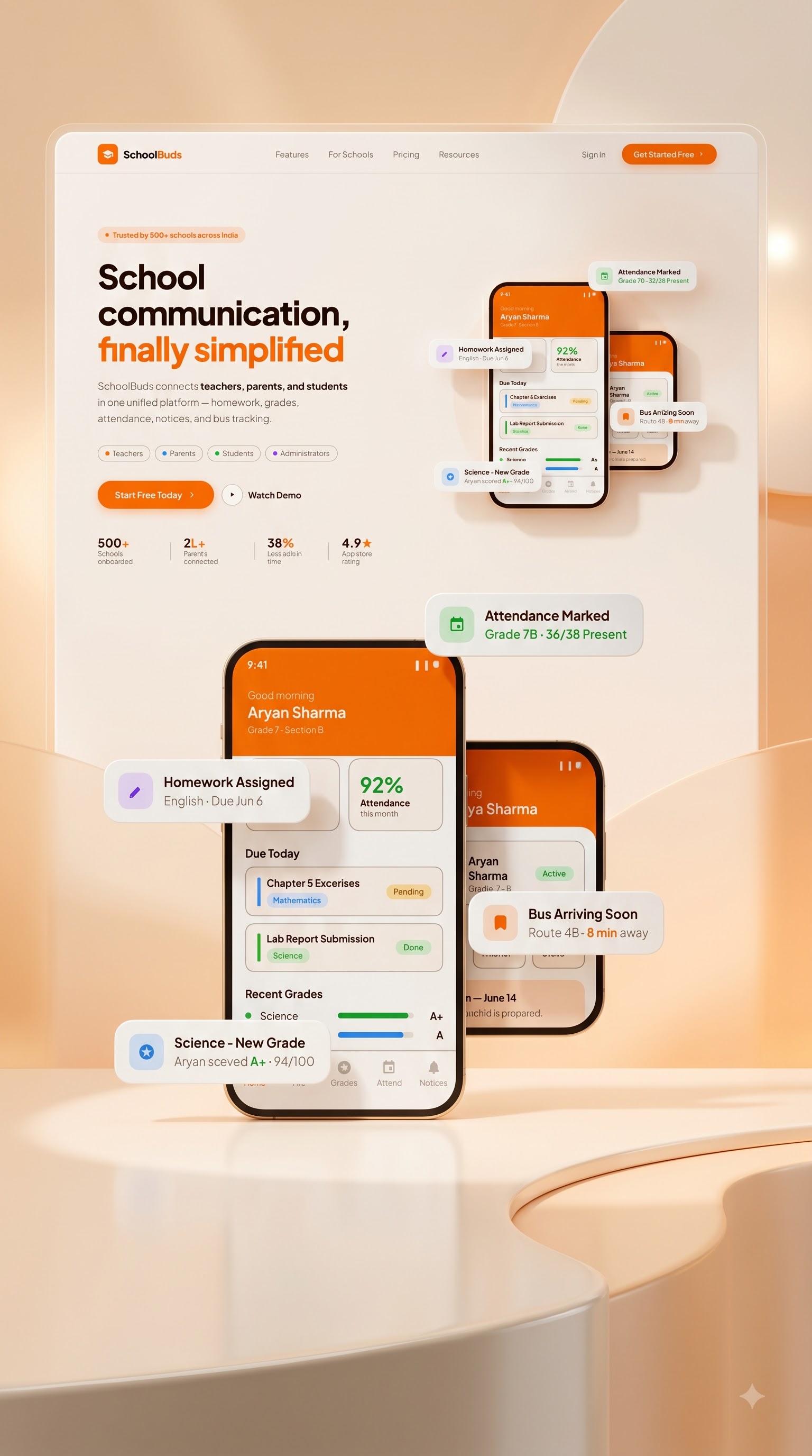 SchoolBuds landing page